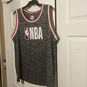 NBA Charcoal Tank Top with Red and White Trim